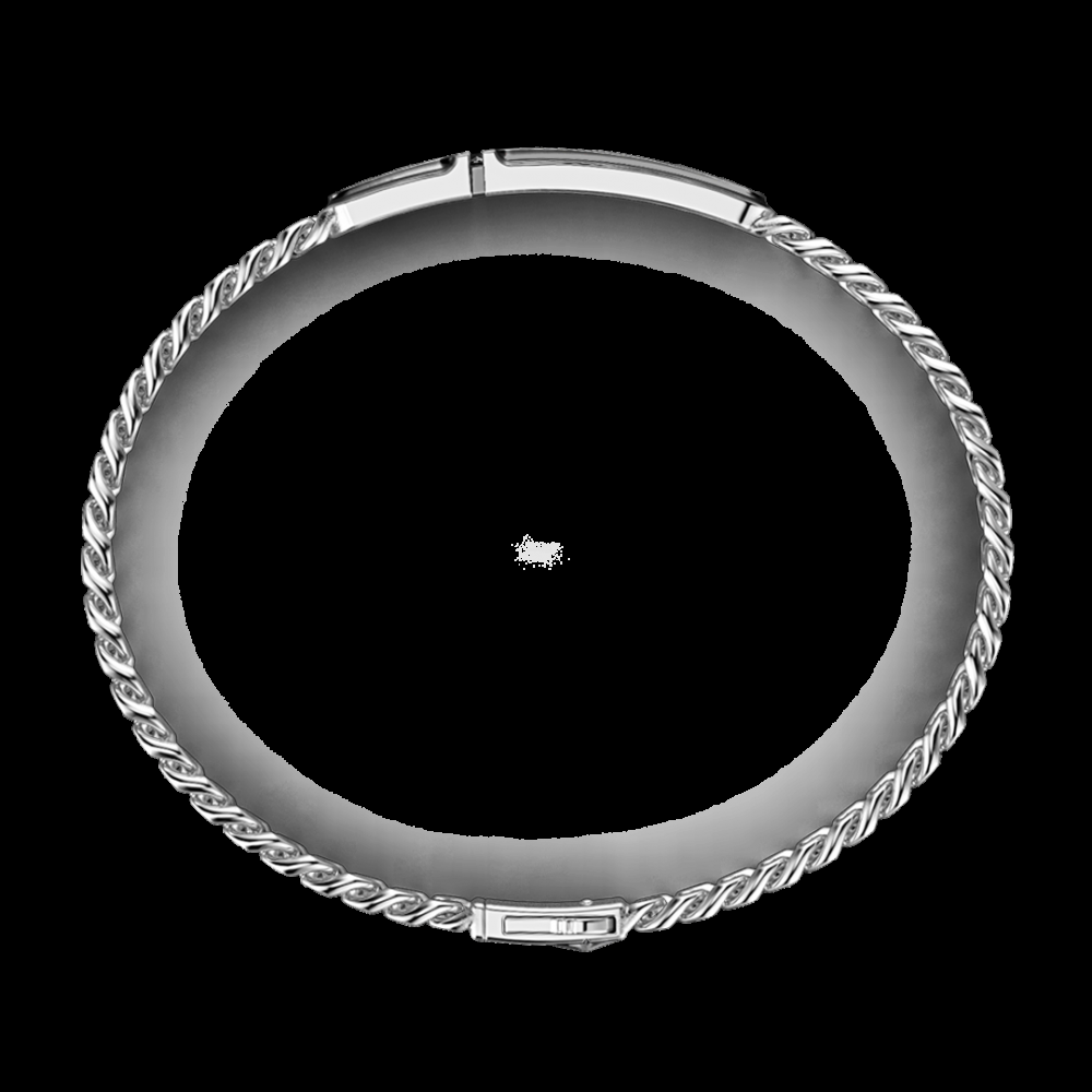 Zancan Bracciale grumetta Zancan in argento con targa e pietra nera Qualità Garantita