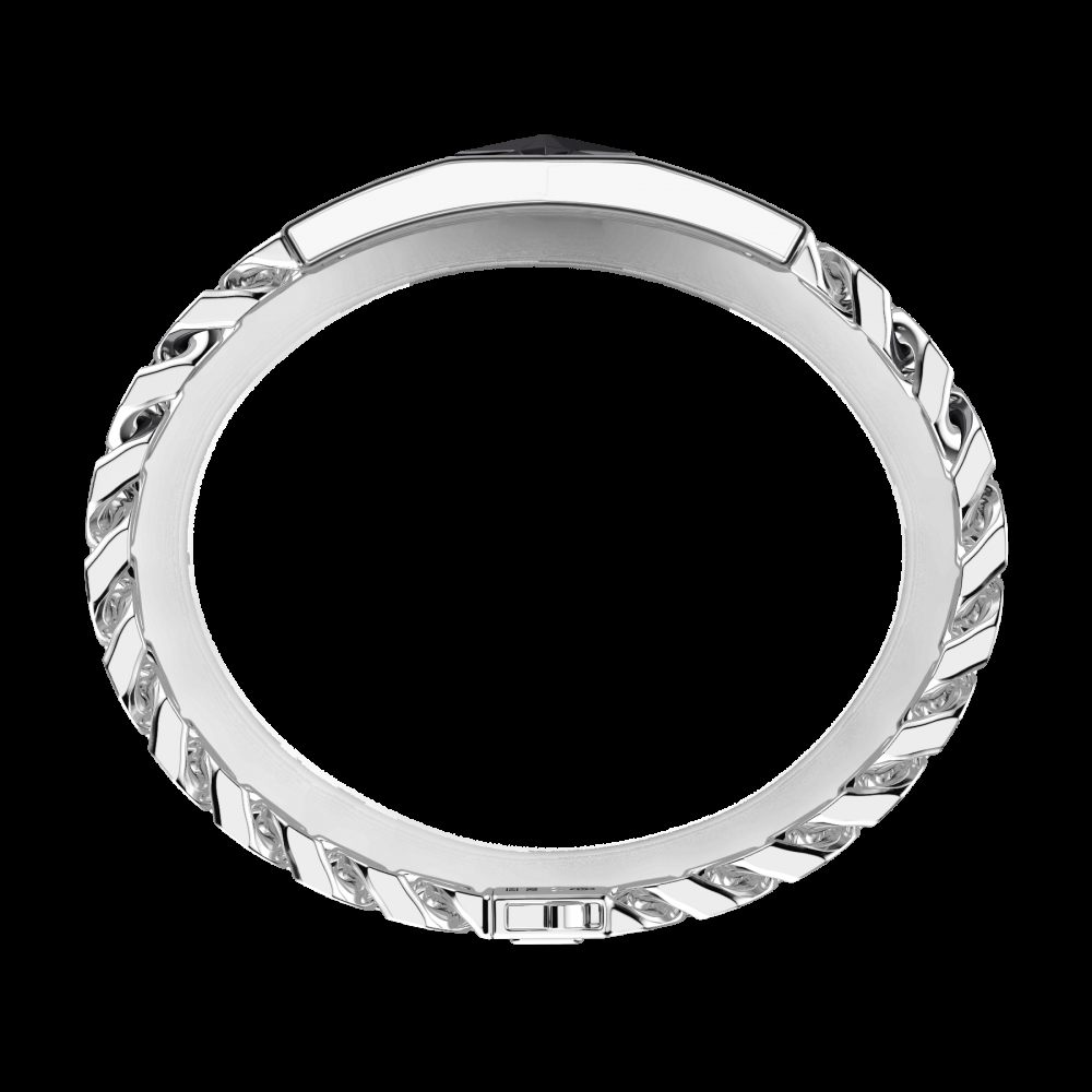 Zancan Bracciale Zancan in argento con maglia grumette e targa con rosa dei venti in ceramica Promozione Limitata