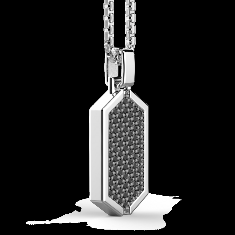 Zancan Collana Zancan in argento con pendente a targa tempestato di pietre nere Fino Al -60%
