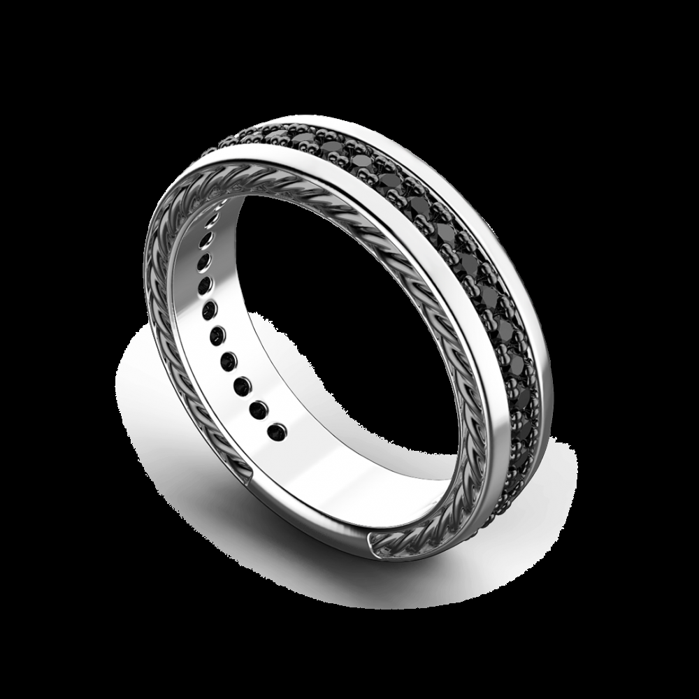 Zancan Anello a fede Zancan in argento con pietre nere Shopping Online