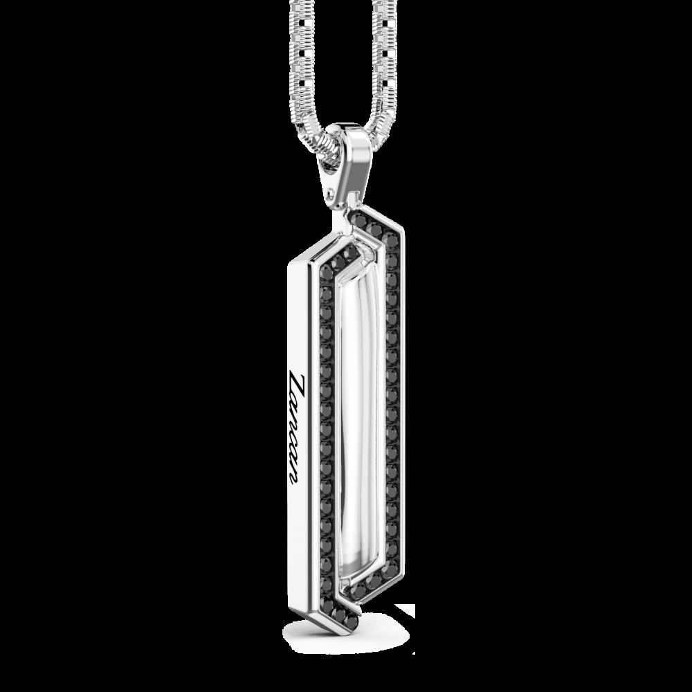 Zancan Collana Zancan in argento con pendente a targa e pietre Saldi Di Fabbrica