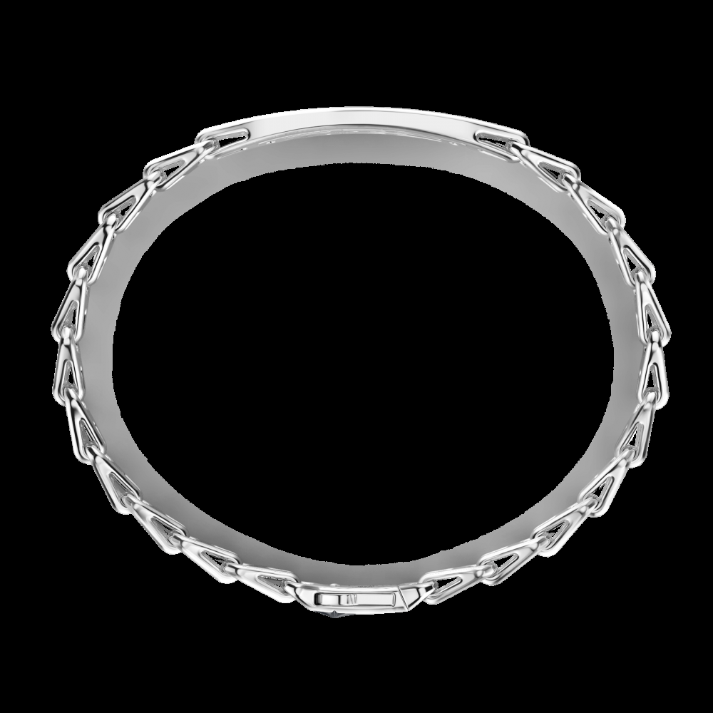 Zancan Bracciale Zancan in argento con targa e pietre nere Negozio