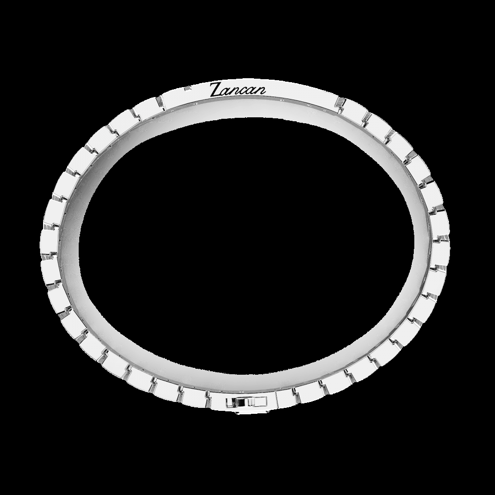 Zancan Bracciale Zancan in argento con pietre e targa centrale Nuova