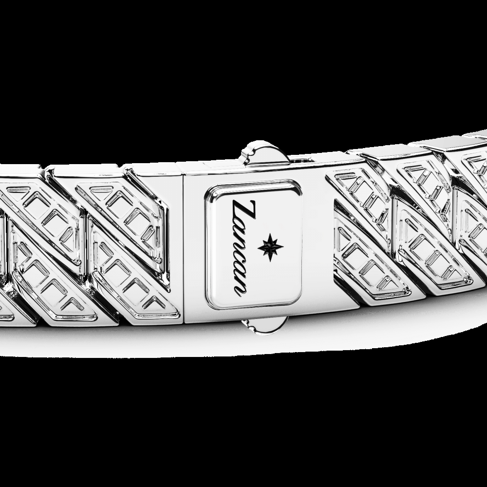 Zancan Bracciale Zancan in argento con pietre e targa centrale Nuova