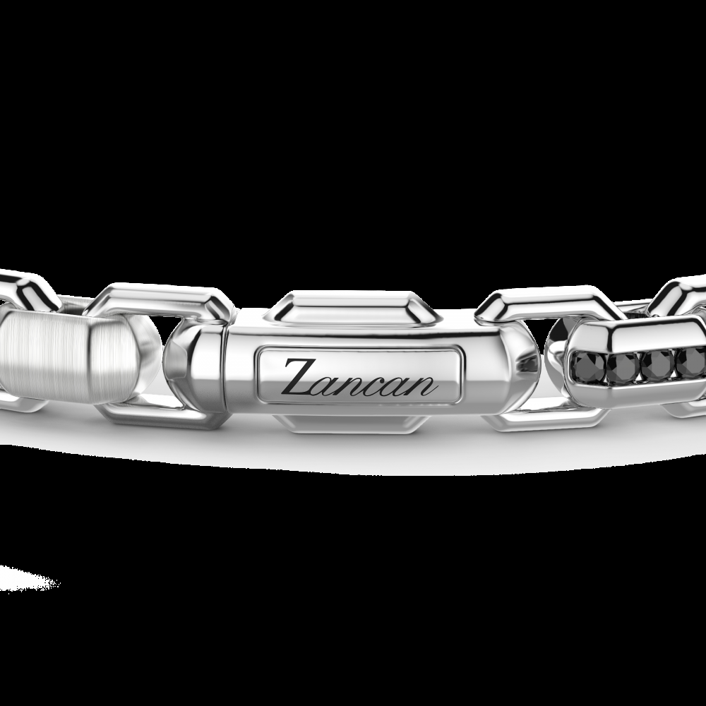 Zancan Bracciale solo maglia Zancan in argento con pietre nere Italia