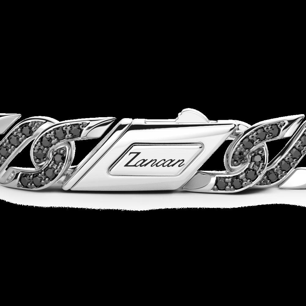 Zancan Bracciale solo maglia Zancan in argento con pietre nere 2025