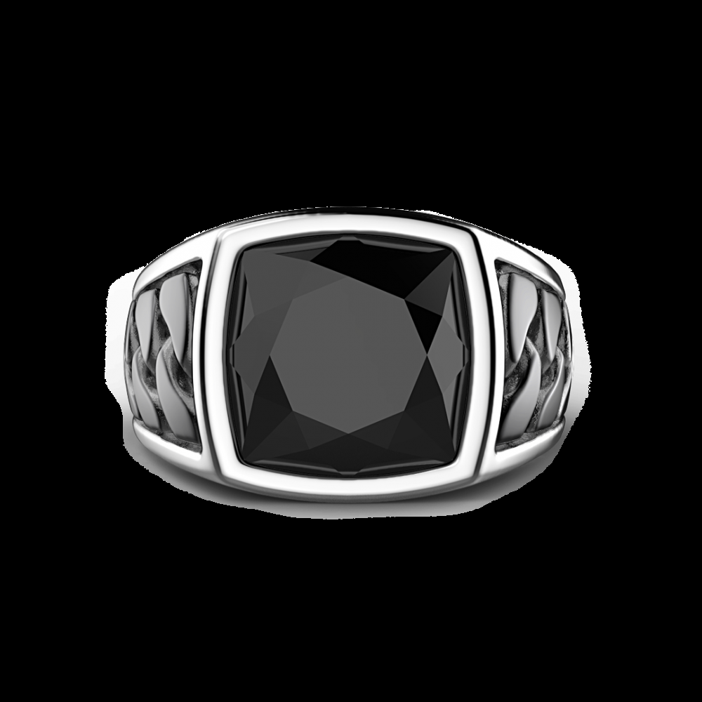 Zancan Anello Zancan in argento con pietra nera Nuovo
