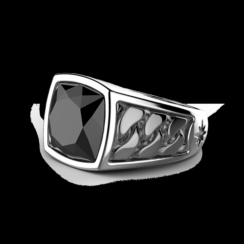 Zancan Anello Zancan in argento con pietra nera Nuovo