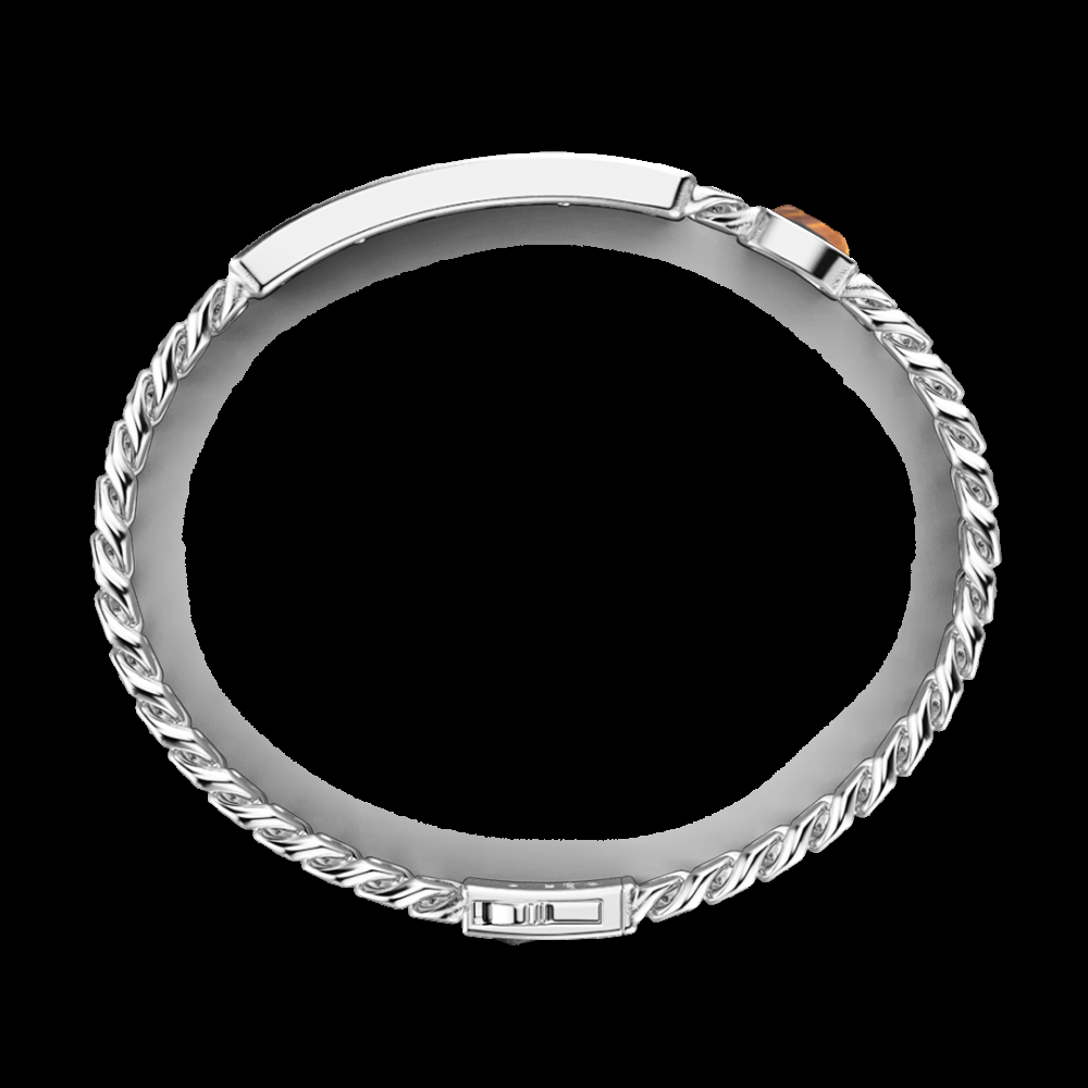Zancan Bracciale a grumetta Zancan con targa e pietra occhio di tigre Vendita