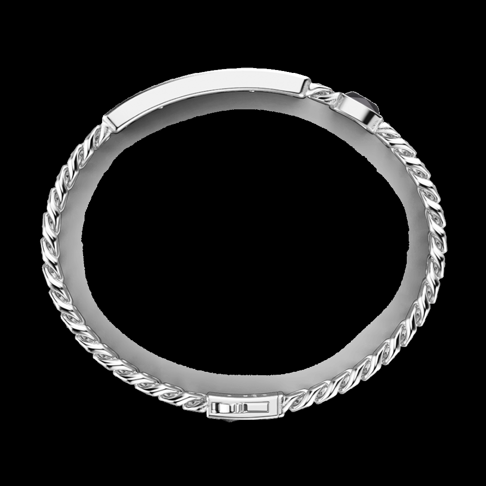 Zancan Bracciale a grumetta Zancan con targa e pietra nera Spedizione Gratuita