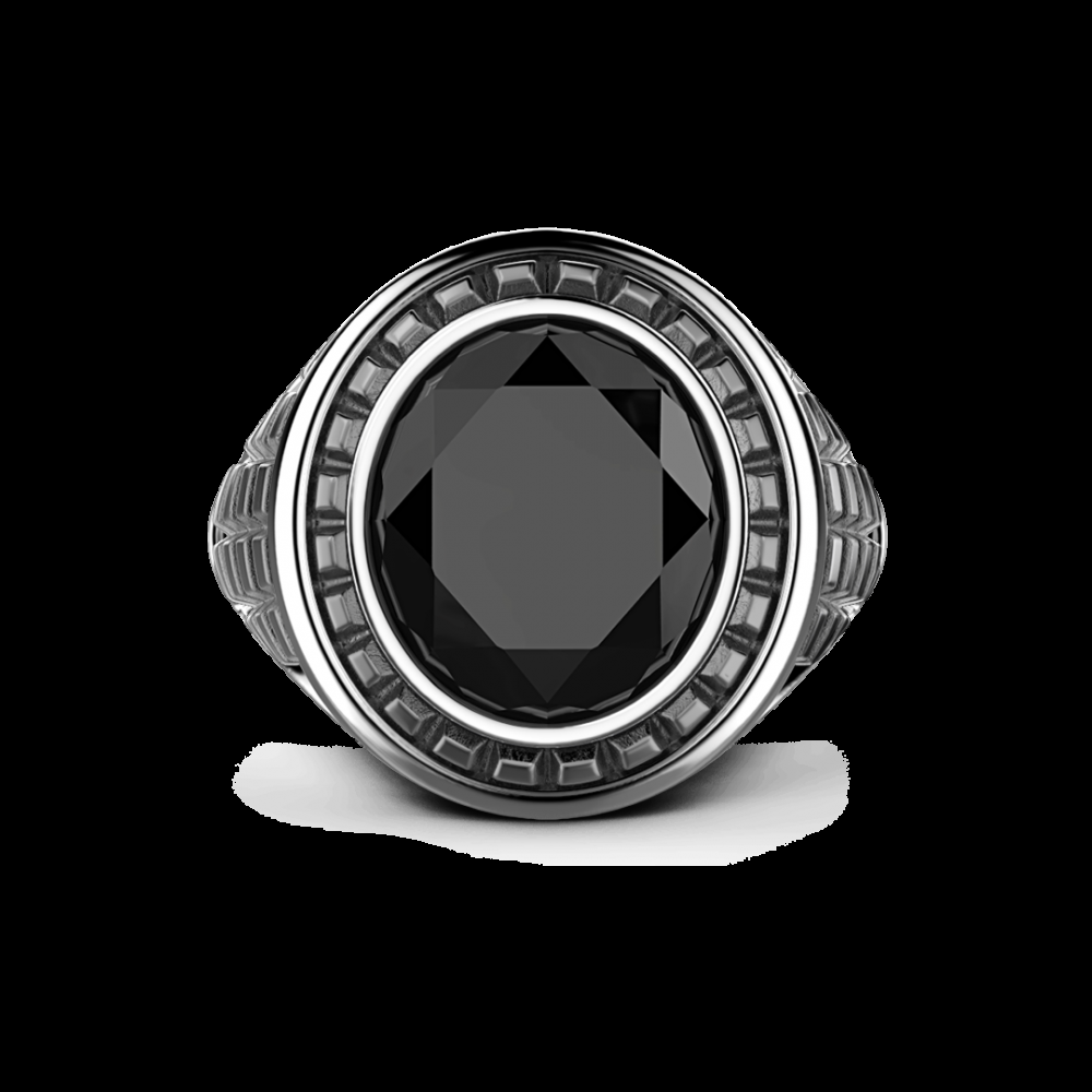 Zancan Anello Zancan in argento con pietra nera Acquista Ora