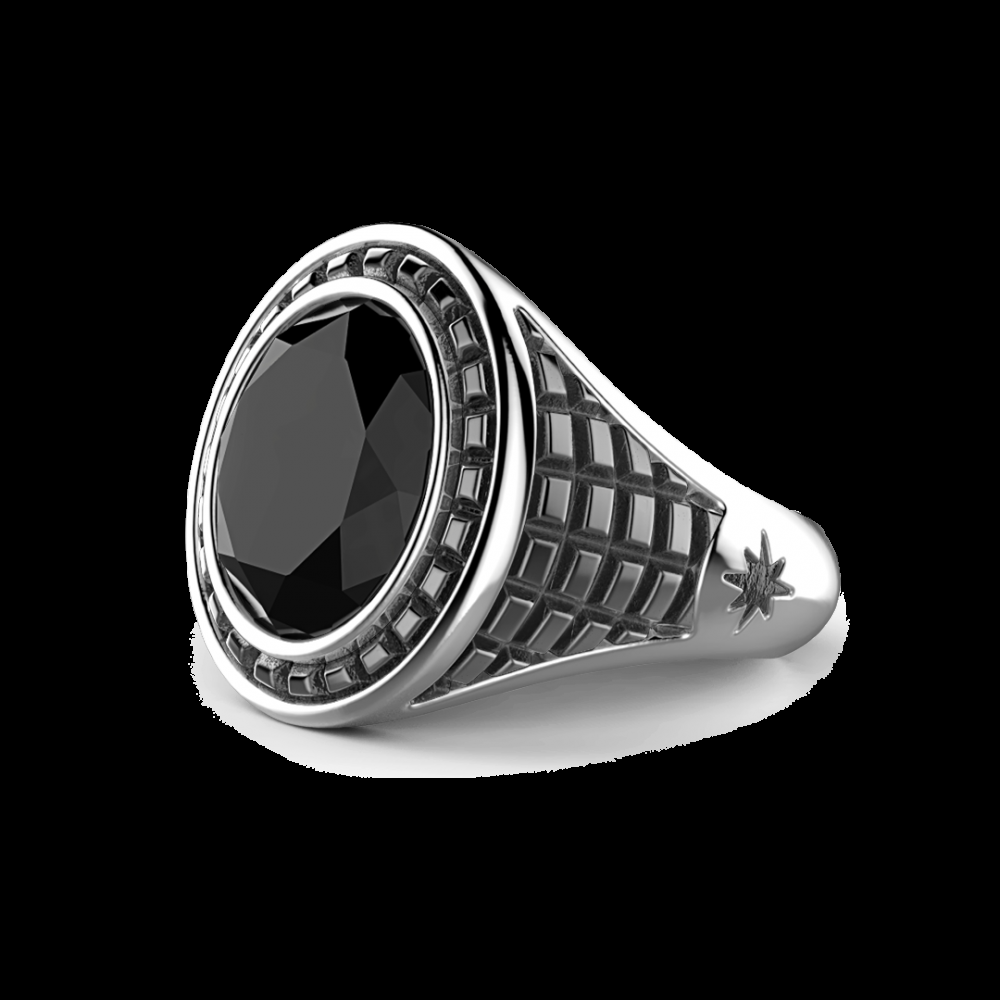 Zancan Anello Zancan in argento con pietra nera Acquista Ora