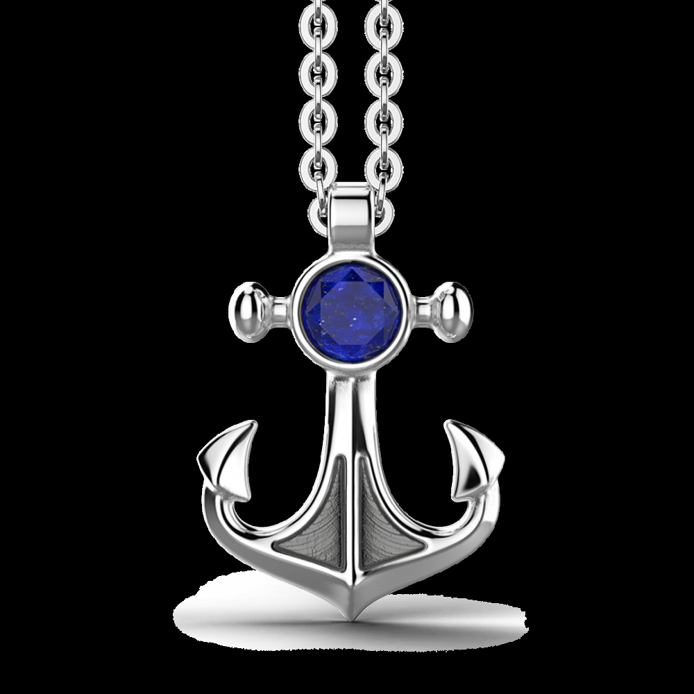 Zancan Collana con pendente ad ancora con Lapis naturale Prezzo Ridotto