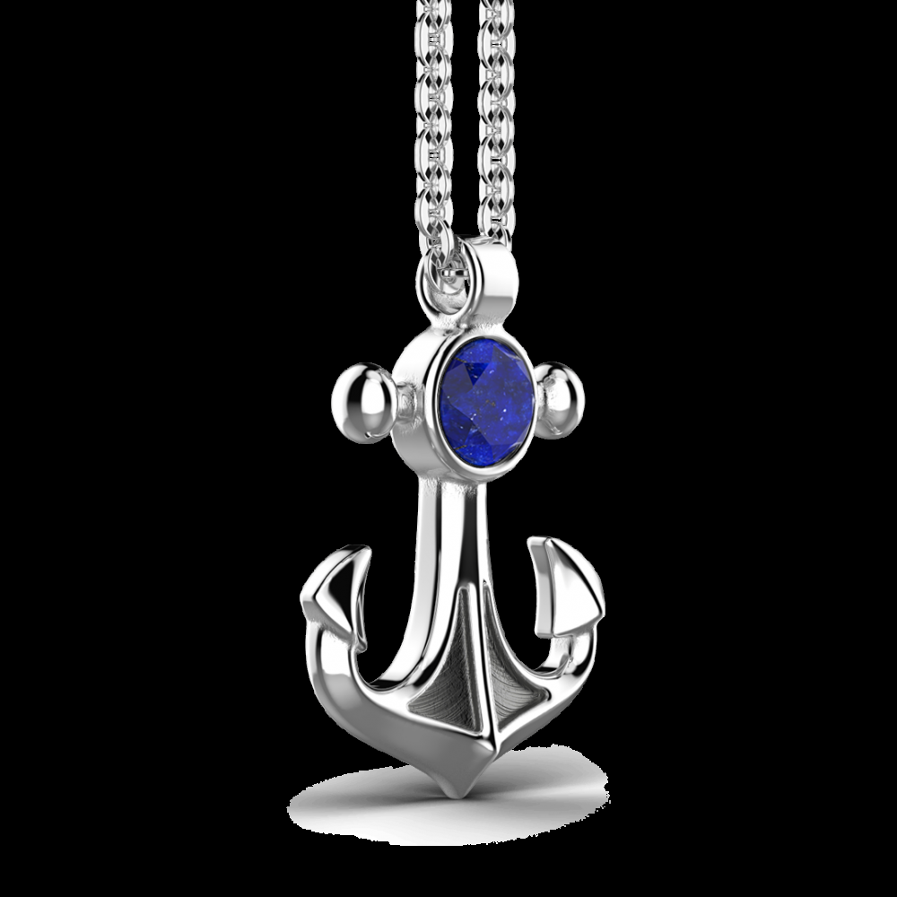 Zancan Collana con pendente ad ancora con Lapis naturale Prezzo Ridotto