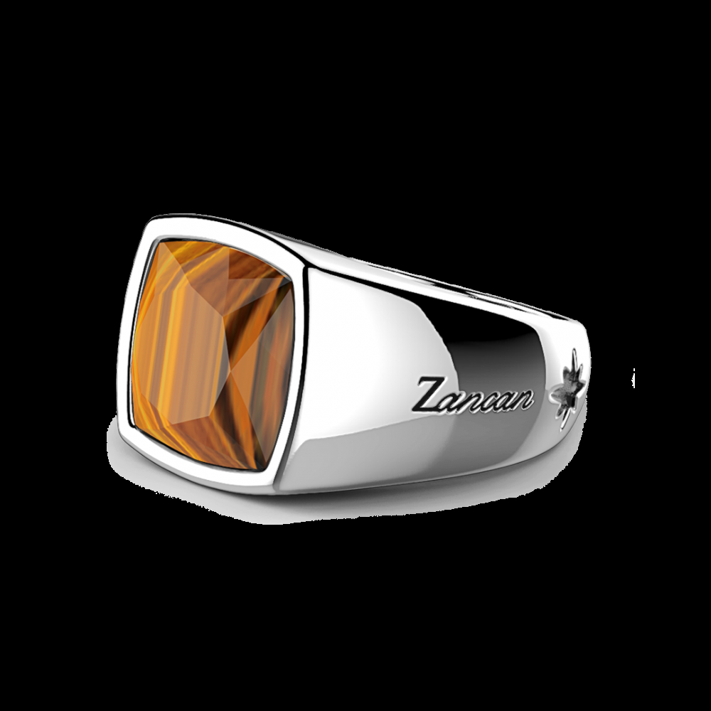 Zancan Anello Zancan in argento con pietra occhio di tigre Sottocosto