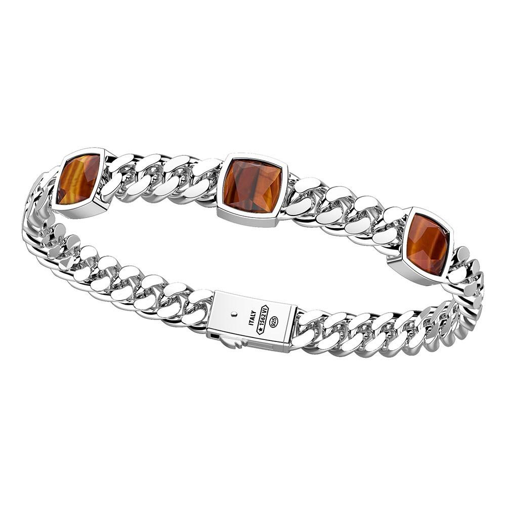 Zancan Bracciale Zancan in argento con tre pietre occhio di tigre Offerta