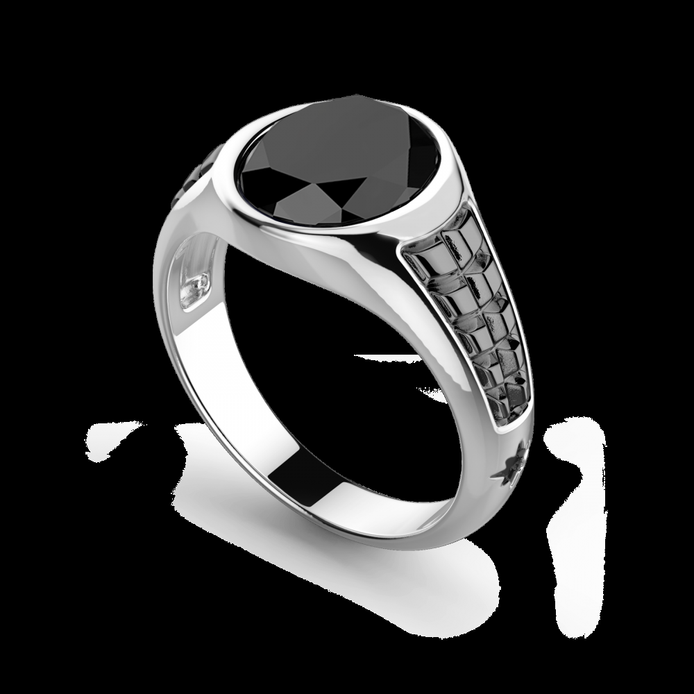 Zancan Anello chevalier Zancan in argento con pietra onice ovale Trasporto libero internazionale