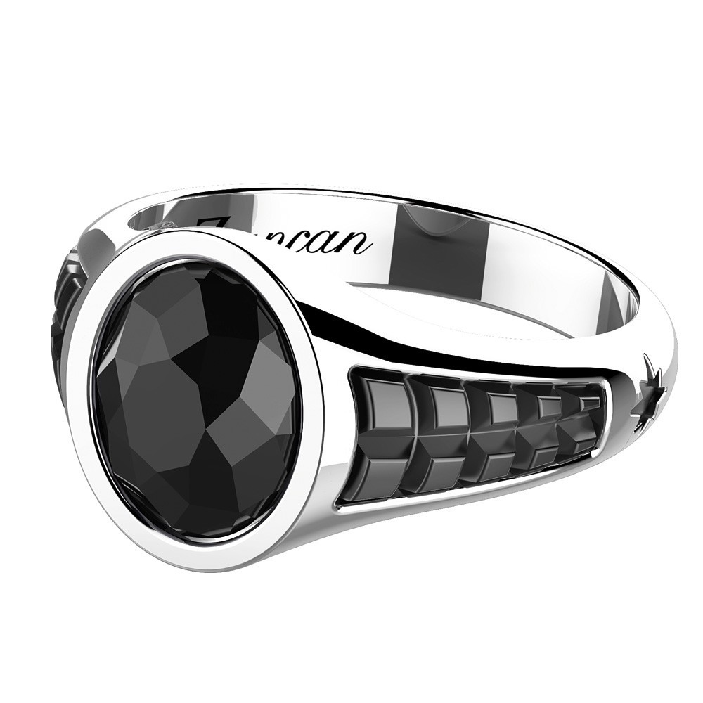 Zancan Anello chevalier Zancan in argento con pietra onice ovale Trasporto libero internazionale