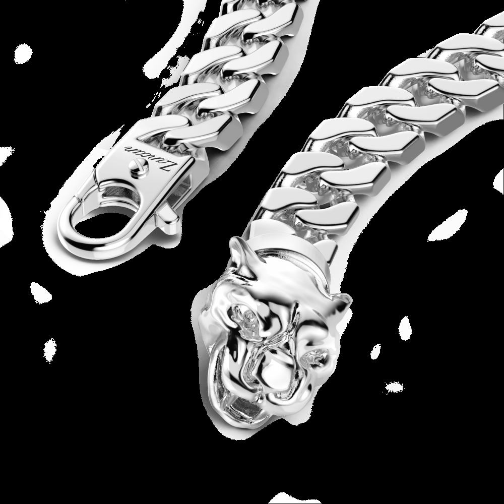 Zancan Bracciale a grumetta Zancan in argento con chiusura a testa di pantera Hotsell