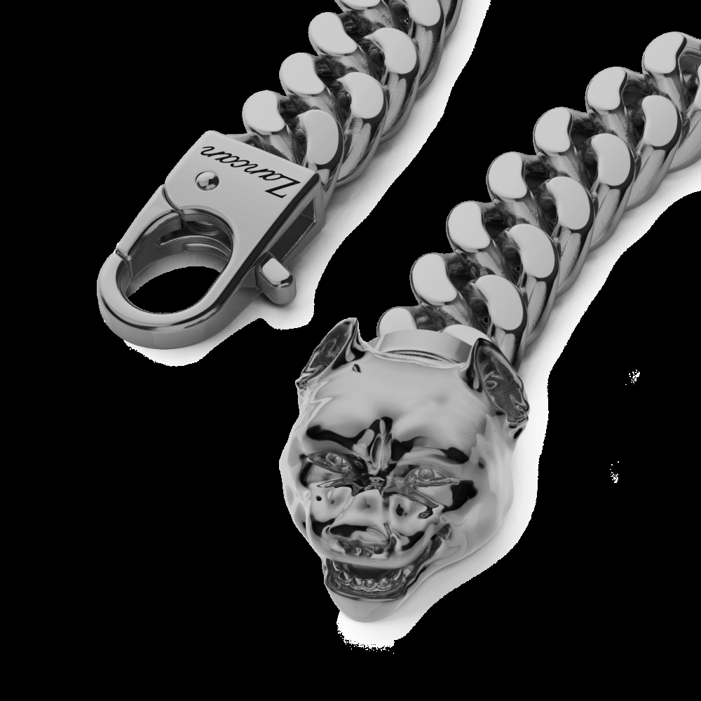 Zancan Bracciale a grumetta Zancan in argento con chiusura a testa di pitbull Saldi Di Fabbrica