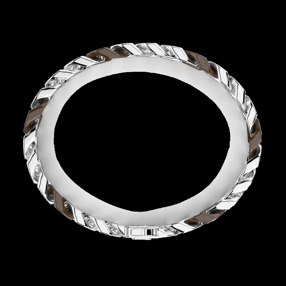 Zancan Bracciale a grumette Zanca in argento e ceramica con maglie smaltate Negozio