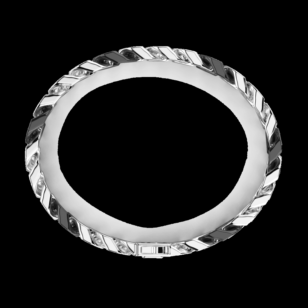 Zancan Bracciale a grumette Zanca in argento e ceramica con maglie smaltate Nuova