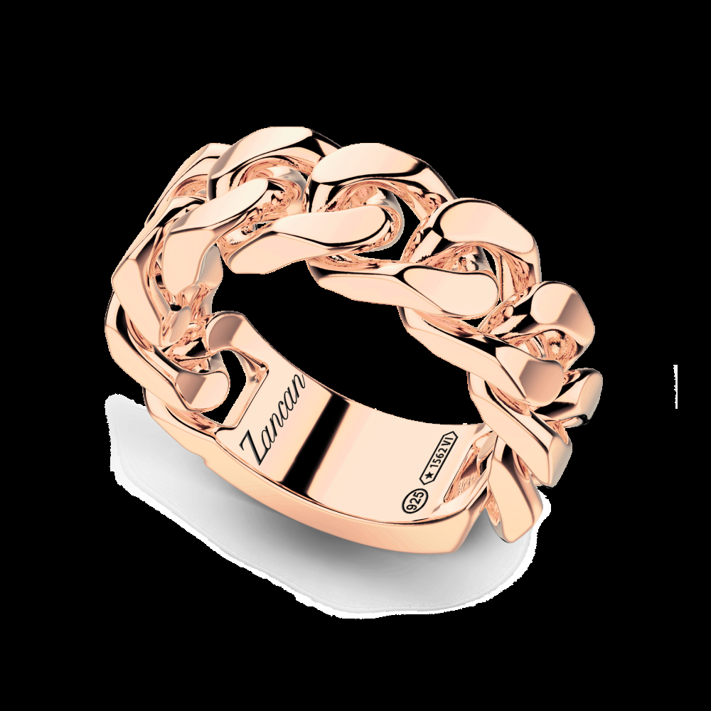 Zancan Anello in argento con groumette Moda