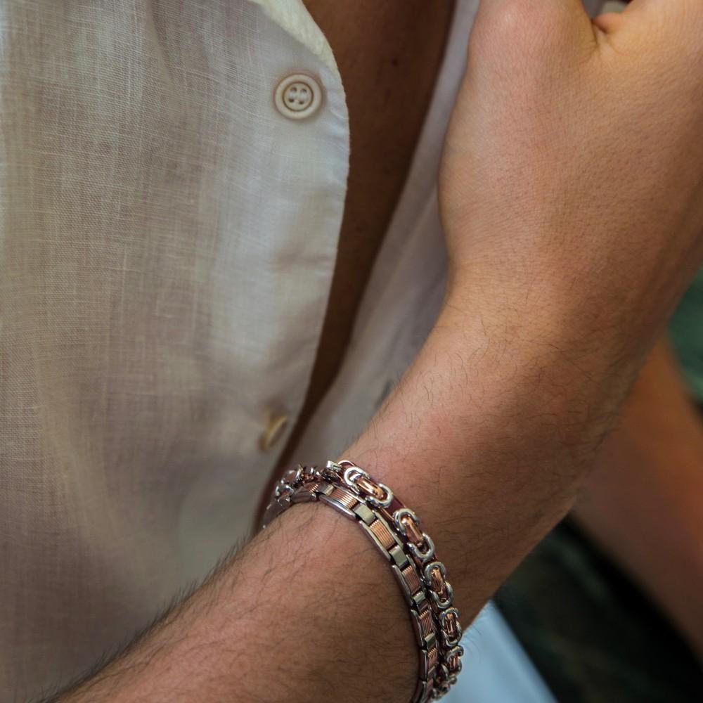 Zancan Bracciale da uomo Zancan catena in argento e oro 18k Convenienza