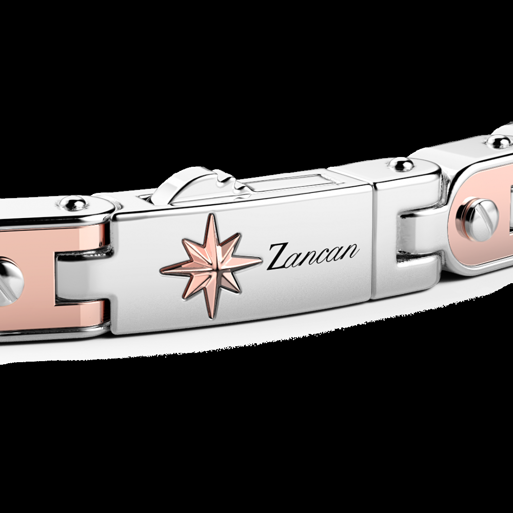 Zancan Bracciale da uomo Zancan in argento e oro rosa Sconto
