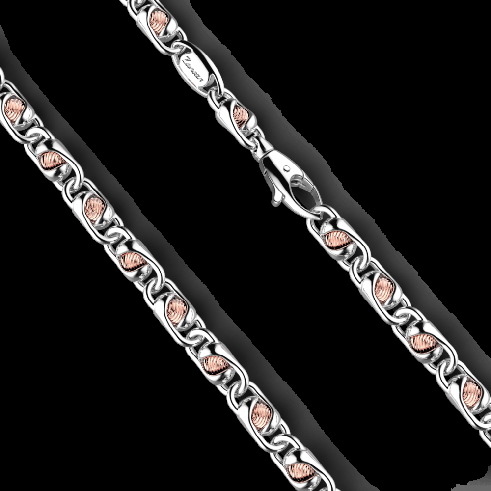 Zancan Collana da uomo Zancan a catena in argento e oro rosa Vendita Calda