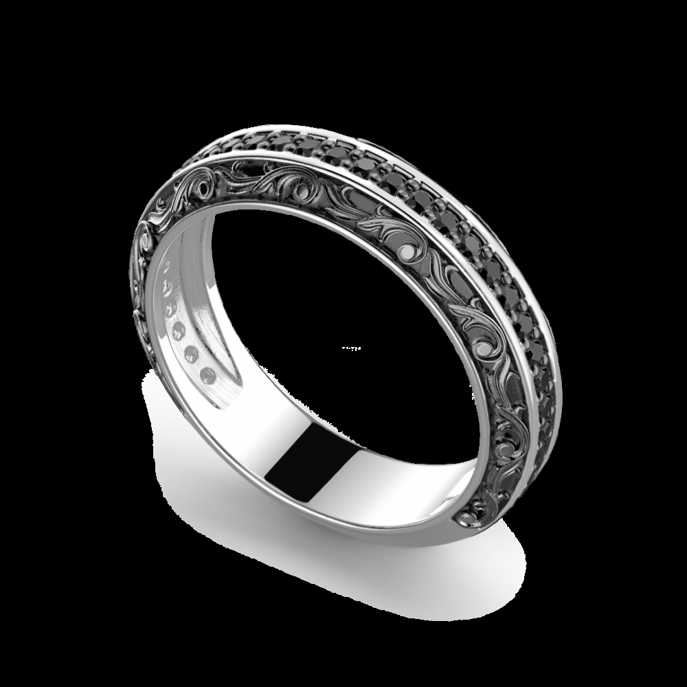 Zancan Anello Zancan in argento a fede con pietre nere Nuovo