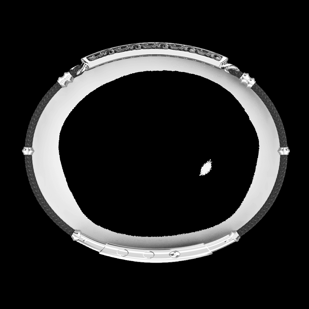 Zancan Bracciale Zancan in argento corda kevlar e pietre nere Qualità