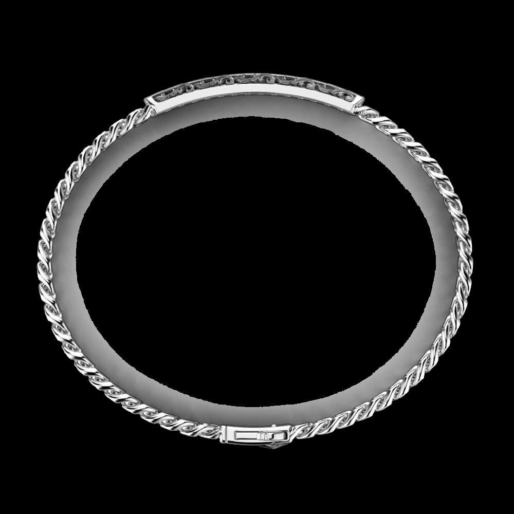 Zancan Bracciale Zancan in argento a grumetta con targa e pietre nere Vendita