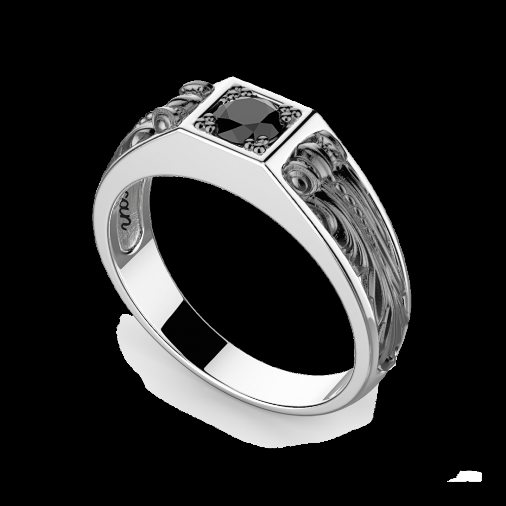 Zancan Anello Zancan in argento con pietra nera Qualità Garantita