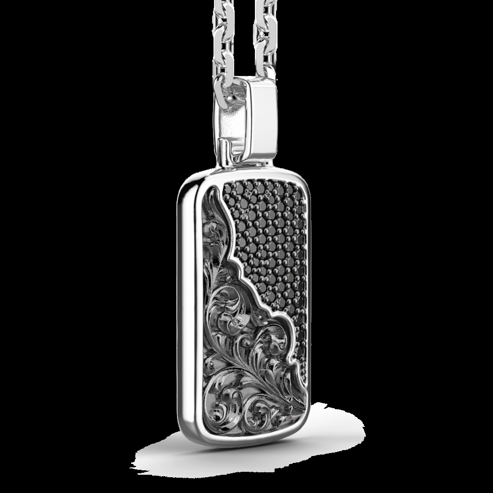Zancan Collana Zancan in argento a targa con pietre nere Fino Al -60%