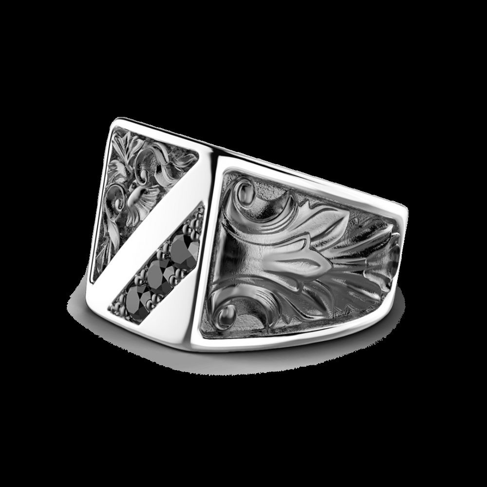 Zancan Anello Zancan in argento con pietre nere Novità