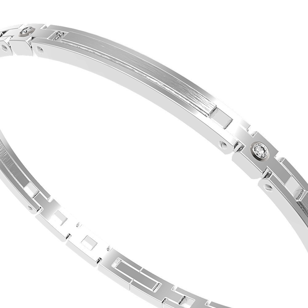 Zancan Bracciale Zancan rigido in acciaio lucido e satinato Italy