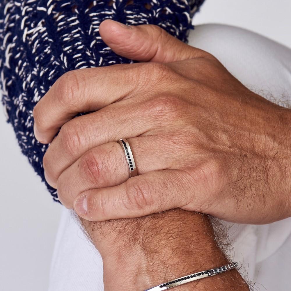 Zancan Anello Zancan in argento con pietre nere Negozi Online