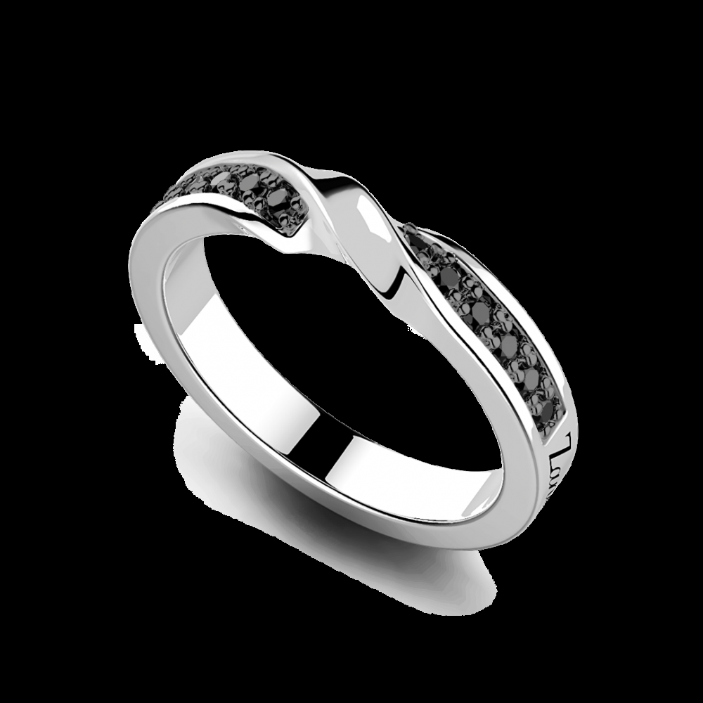 Zancan Anello Zancan in argento a fede con pietre nere Fino Al -60%
