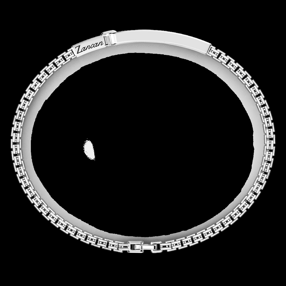 Zancan Bracciale Zancan in argento con pietre nere Saldi Di Fabbrica