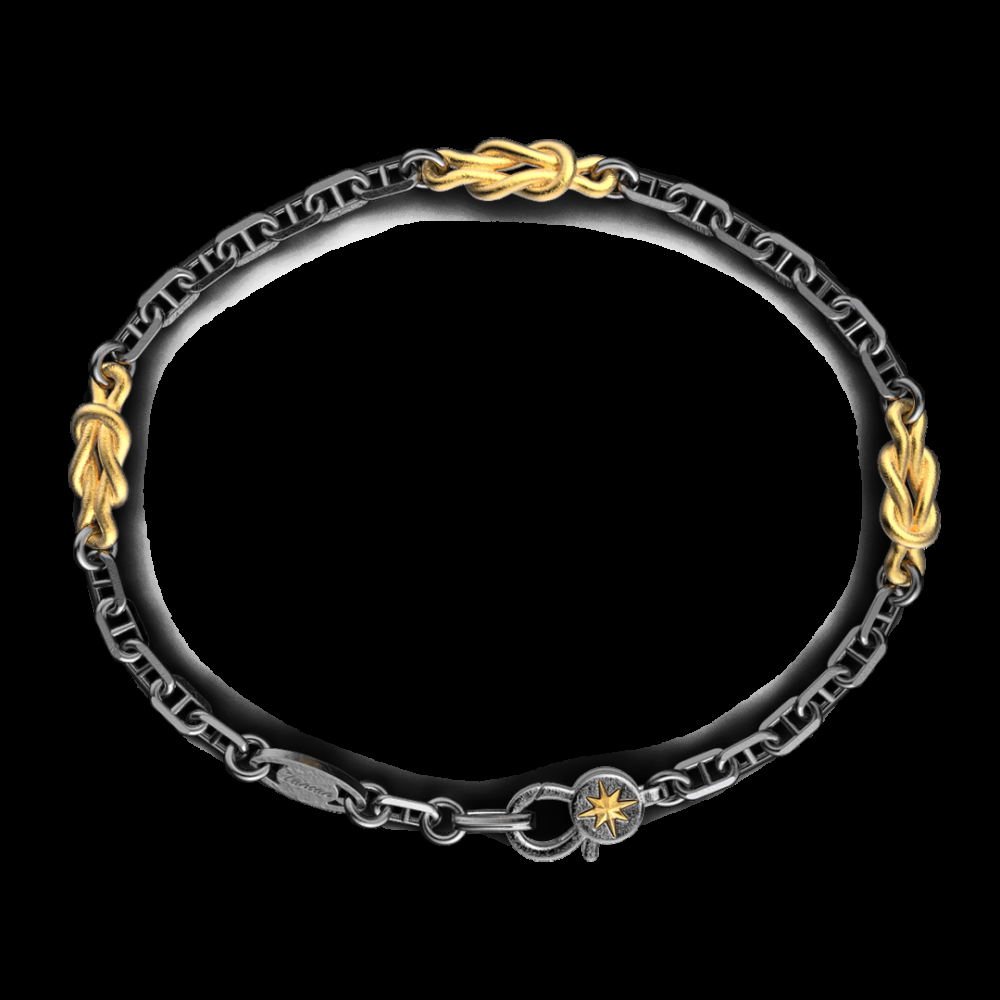 Zancan Bracciale Zancan in argento brunito con nodi marinari Prezzo Ridotto