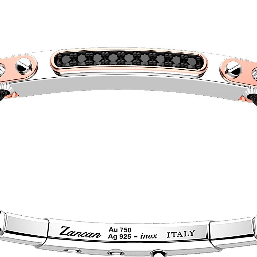 Zancan Bracciale Zancan in argento con inserti in oro 18k pietre e kevlar Offerta