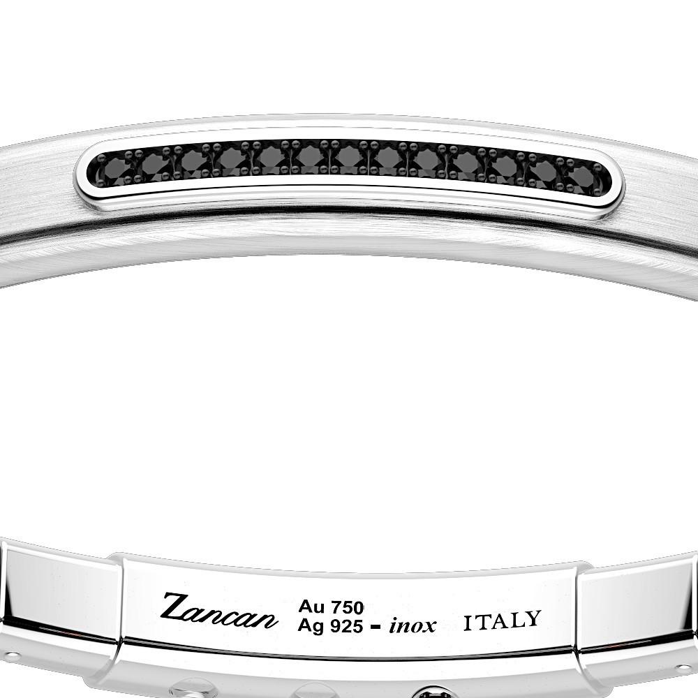 Zancan Bracciale Zancan in argento con inserti in oro 18k pietre e silicone Outlet