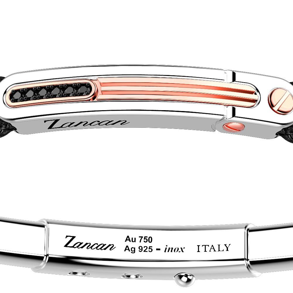 Zancan Bracciale Zancan in argento con inserti in oro 18k pietre e kevlar In Vendita