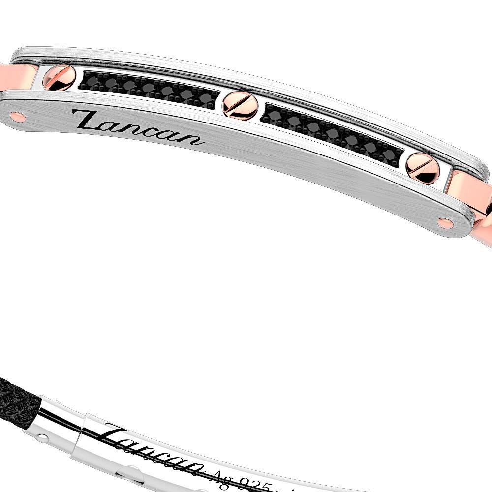 Zancan Bracciale Zancan in argento con inserti in oro 18k pietre e kevlar Offerte