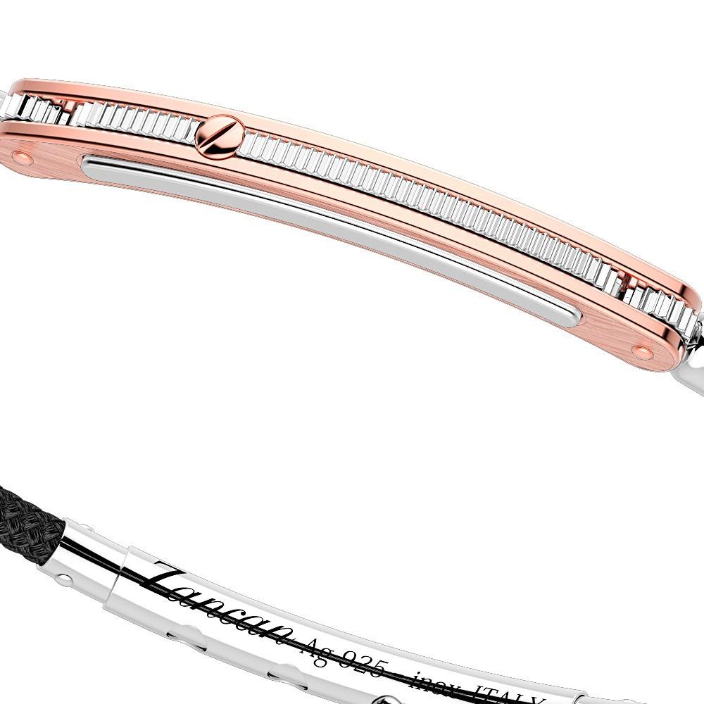 Zancan Bracciale Zancan in argento con inserti in oro 18k e kevlar Vendita Calda