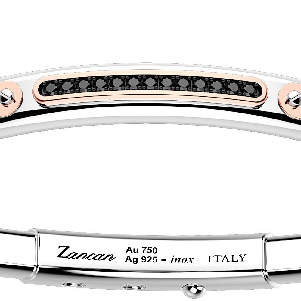 Zancan Bracciale Zancan in argento con inserti in oro 18k pietre e kevlar Saldi Di Fabbrica
