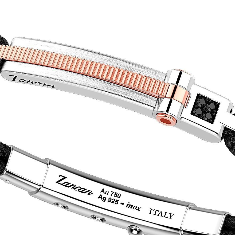 Zancan Bracciale Zancan in argento con inserti in oro 18k e kevlar I Più Venduti