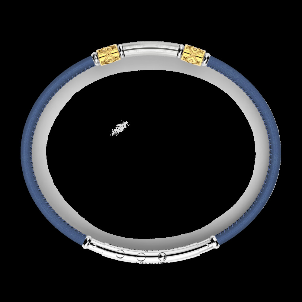 Zancan Bracciale Zancan in pelle naturale con targa in argento In Saldo