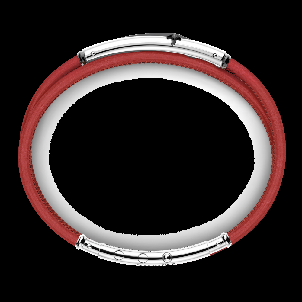 Zancan Bracciale Zancan in pelle naturale con targa in argento Italy